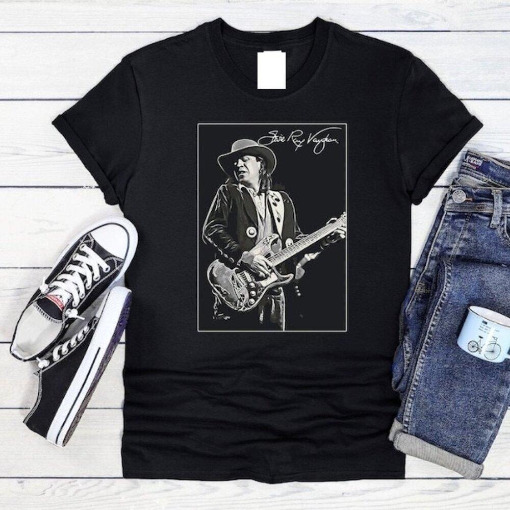 Stevie Ray Vaughan Graphic Guitarist Music Fan Apparel Rock Style T Shirt